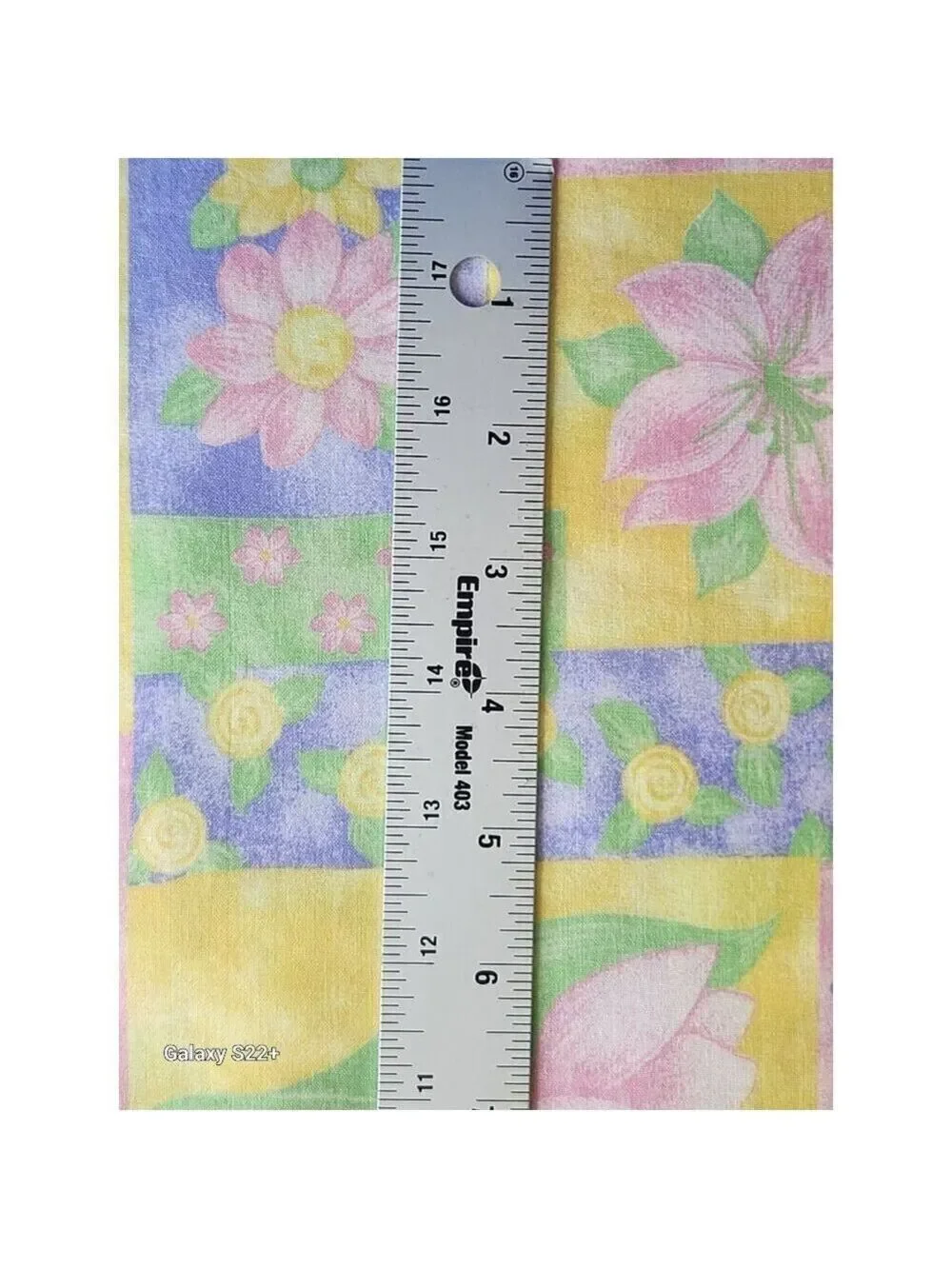 Floral Garden Patchwork Fabric Spring Tulips Daisies & Butterflies Bright Pastel